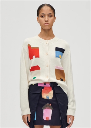 Cropped pocket midweight wool cardigan Refugios Stine Goya 